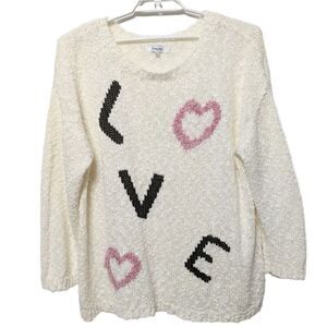 SIMPLY BE Fuzzy Hearts Love Valentine's Sweater 20/22